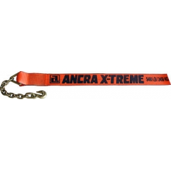 Ancra 4" x 30' Premium X-Treme Orange Winch Strap w/43366-14 Chain Anchor, 43795-95-30